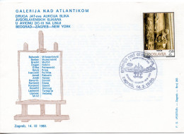 Yugoslavia, Gallery Over The Atlantic, Auction Of Paintings On The DC-10 Plane On The Line Belgrade - Zagreb - New York - Covers & Documents