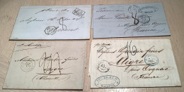 BAHIA Four Different Entire Stampless Letters 1862-1874 To Aigre Cognac & Reims France (Brazil Brasil Prephilately Cover - Covers & Documents