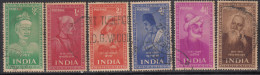 India Used 1952, Saints & Poets, Set Of 6, Poet, Tagore, Kabir, Tulsidas, Meera Bai, Surdas, Ghalib, - Gebruikt