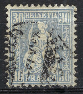 SUISSE Ca.1867-78: Le ZNr. 41, "Helvétie Assise", Obl. CAD "Genève" - Usados