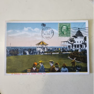 Circulated Postcard 1915 - NORFOLK, V.A. - A HOLIDAY CROWD AT OCEAN VIEW - Norfolk
