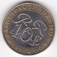 Monaco 10 Francs 1994 Rainier III , Bimétallique - 1960-2001 Nieuwe Frank