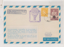 FINLAND 1959 KUURILA BALLOON MAIL Nice Postcard To Austria - Storia Postale