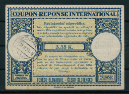 BF0064 / Tchéco-Slovaquie  -   19.IV.1939  ,  3.33 K.   ,  Type Lo12  -  Reply Coupon Reponse - Ohne Zuordnung
