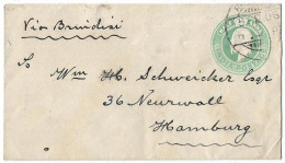 India Used In Burma 1906 Uprated Postal Stationery Envelope Small Size To Germany - 1902-11 Roi Edouard VII