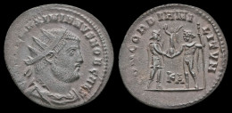 Galerius, As Caesar AE Radiatus Galerius Receiving Victory On Globe - The Tetrarchy (284 AD Tot 307 AD)