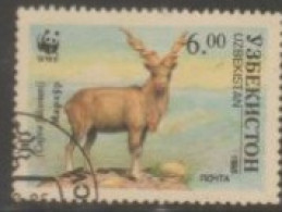 1995 UZBEKISTAN STAMP USED On WWF/Fauna/Mammals/Capra Falconeri- Large Wild Goat - Oblitérés