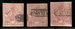 Antichi Stati Italiani - Napoli - Falsi D'Epoca - 1859/61 - Tre 20 Grana (F12) - Usati - Chiavarello + Gazzi + Diena - Altri & Non Classificati