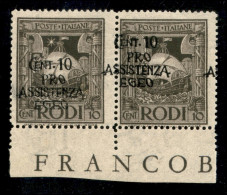 Colonie - Egeo - Occupazione Tedesca Dell'Egeo - 1943 - 10 Cent Pro Assistenza (119 + 119ff) - Coppia Bordo Foglio - Sop - Other & Unclassified