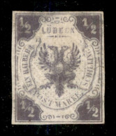 Europa - Germania - Lubecca - 1859 - 1/2 Scellino (1) - Gomma Originale - Punti Chiari In Alto - Da Esaminare - Diena (2 - Altri & Non Classificati