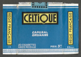 Publicite   Facade Etui  Paquet   Cigarettes  Celtique Caporal Ordinaire  Regie Francaise - - Autres & Non Classés