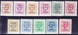 BELGIQUE 1962 1963 COB PREO SERIE 55 **,   ( 7C442) - Typos 1951-80 (Ziffer Auf Löwe)