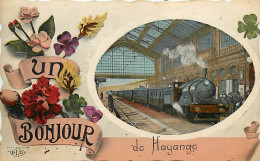 57 , Un Bonjour De HAYANGE ( Gare Train ) , * 354 59 - Hayange