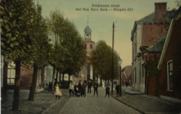 Hengelo (Ov.) Deldensche Straat (Veel Volk) 1910 Topkaart - Hengelo (Ov)