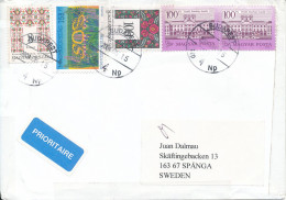 Hungary Cover Sent To Sweden Budapest 15-6-2004 With A Lot Of Stamps - Storia Postale