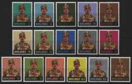 Brunei 1974 - Mi-Nr. 188-203 ** - MNH - Sultan Hassanal Bolkiah - Brunei (...-1984)