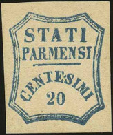 DUCATO DI PARMA - Tipologia: * - G.Provvisorio - C.20 Azzurro N.28 - Sassone N.15 - A.D. - P.V.
Qualità: "A" - 60 - Parma