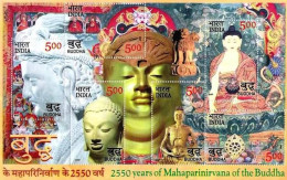 INDIA 2007 2550 YEARS OF MAHAPARINIRVANA OF THE BUDDHA MINIATURE SHEET MS MNH - Nuevos