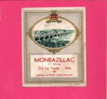 ETIQUETTE MONBAZILLAC Cru Le Teulet 1944 - Monbazillac