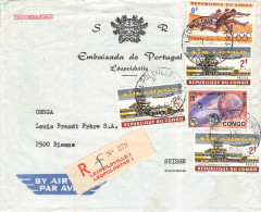 CONGO - REGISTERED AIRMAIL 1965 LÉOPOLDVIELLE - BIENNE/CH /1497 - Briefe U. Dokumente