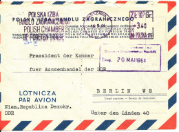 Poland Air Mail Cover With Meter Cancel Warszawa 16-5-1964 Sent To Germany DDR - Lettres & Documents