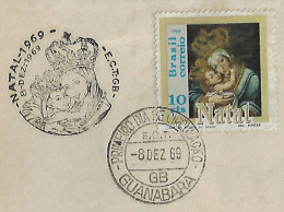 Brazil 1969 FDC First Day Cover Commemorative Cancel Christmas Painting Our Lady Of Joy Unknown Painter 1550s - FDC