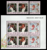 Neuseeland 1989 - Mi-Nr. 1081-1083 ** - MNH - Satz & KLB - Prinz Andrew - Ungebraucht