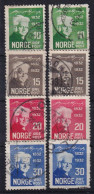 NORWAY 1932 - Cancelerd - Mi 163-166 - Color Variations - Gebruikt