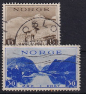 NORWAY 1939 - Cancelerd - Mi 200y, 202y - Usados