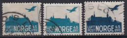 NORWAY 1927 - Cancelerd - Mi 136 I, 136 II, A136 - Usados