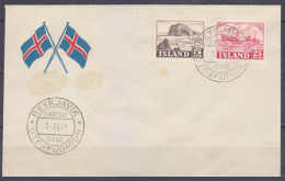 1954 Iceland 296-297 FDC Landscape - FDC