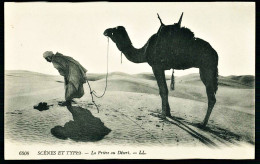 A65  ALGERIE CPA  SCENES ET TYPES - LA PRIERE AU DESERT - Verzamelingen & Kavels