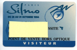 Carte Salon- Paris Silmo Optique Card Magnétique Karten (F 661) - Badge Di Eventi E Manifestazioni