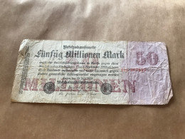 Banknote Reichsbanknote Deutsches Reich 50Millionen Mark Juli 1923 - 50 Millionen Mark