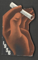 Calendrier    Theme Cigarette Et Tabac   -annee 1936 - Andere & Zonder Classificatie