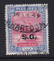 Sdn: 1948   Official - Arab Postman  'S.G.'  OVPT   SG O58    50P    Used - Sudan (...-1951)