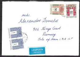 HONGRIE. Timbres De 1994-5 Sur Enveloppe Ayant Circulé. Motifs Décoratifs Folkloriques. - Lettres & Documents