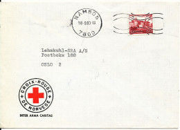 Norway Cover Namsos 10-9-1980 Sent To Oslo With RED CROSS CACHET Single Franked - Lettres & Documents