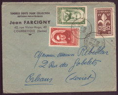 Enveloppe à En-tête " Farcigny, Timbres, Courbevoie " Du 29 Avril 1948 Pour Orléans - Andere & Zonder Classificatie