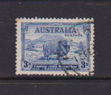 AUSTRALIA    1934    Death  Centenary  Of  Macarthur    3d  Blue    USED - Oblitérés