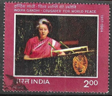 INDIA - 1985 - INDIRA GHANDI -  USATO (YVERT 829 - MICHEL 1013) - Gebruikt