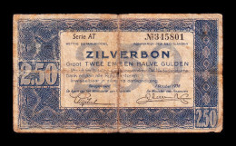 Holanda Netherlands 2,50 Gulden 1938 Pick 62 Serie AT Bc F - 2 1/2 Florín Holandés (gulden)