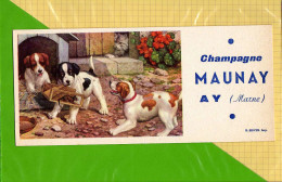 BUVARD & Blotting Paper  : Champagne MAUNAY AY  : Chien Chat Souris - Schnaps & Bier