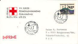 Czechoslovakia Cover Sent To Germany 26-4-1974 With Special RED CROSS Postmark And Cachet - Lettres & Documents