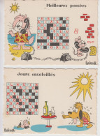 Lot De 2 CPSM Illustrateur Barberousse - Jours Ensoleillés / Meilleures Pensées (avec Grille De Mots Croisés) - Barberousse