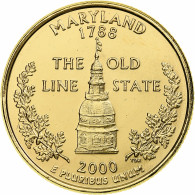 États-Unis, Maryland, Quarter, 2000, U.S. Mint, FDC, Métal Doré - 1999-2009: State Quarters