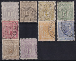LUXEMBOURG 1882 - Canceled - Sc# 48-52, 54-58 - 1882 Allegorie