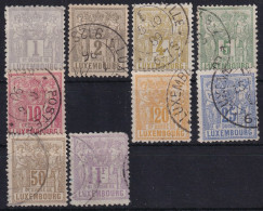 LUXEMBOURG 1882 - Canceled - Sc# 48-52, 54-58 - 1882 Allégorie