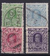 NORWAY 1911-1918 - Canceled - Sc# 70-73 - Complete Set! - Used Stamps