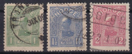 NORWAY 1907 - Canceled - Sc# 64-66 - Used Stamps
